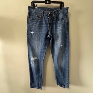 Levi's Distressed Denim Cropped Jeans